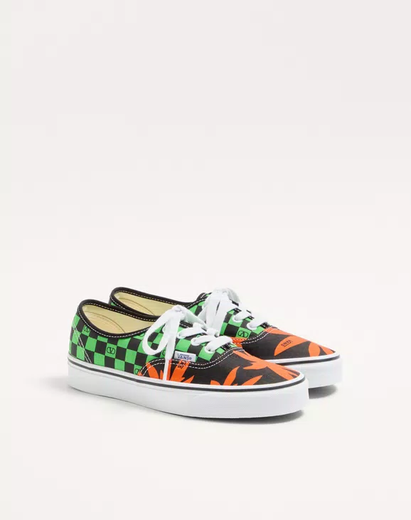 Valentino Garavani And Vans Low-Top Fabric Trainer With VLogo Checkerboard Print And Tropical Leaves Print - Image 7